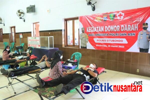 Jelang Bulan Suci Ramadhan, Polres Situbondo Bantu Stok Darah PMI