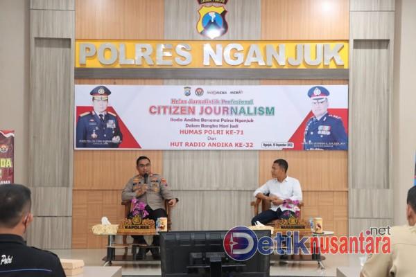 Tingkatkan Kemampuan Jurnalistik dan Kehumasan, Polres Nganjuk Gandeng Radio Andika FM Kediri