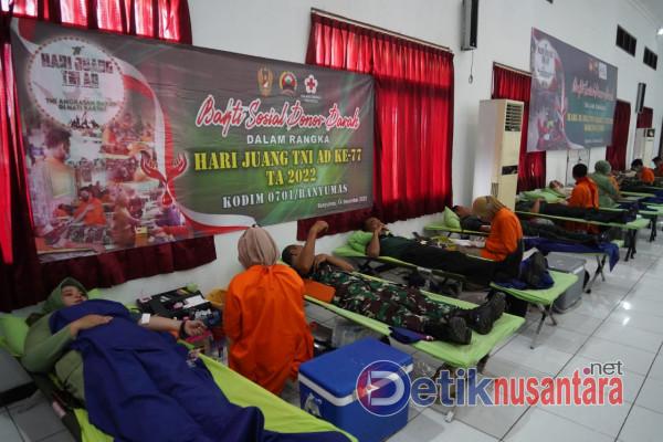 Setetes Darah Hari Juang TNI AD, Korem Wijayakusuma Peduli Masyarakatnya