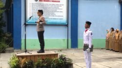 Pimpin Upacara Bendera di Sekolah, Kapolres Nganjuk Imbau untuk Tidak Mudah Terprovokasi Berita Hoax